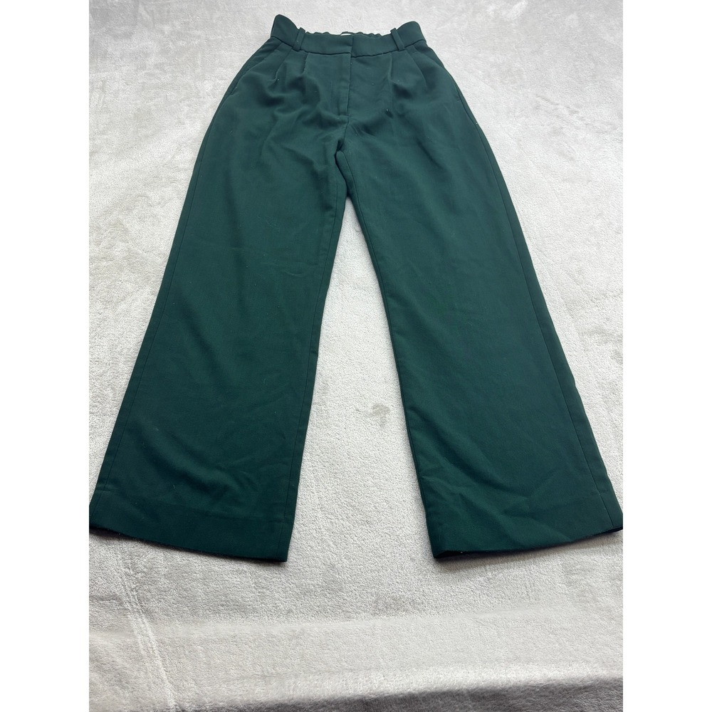 Abercrombie & Fitch Sloane Tailored Pant Women 23S Green Pleated HR Quiet Luxury